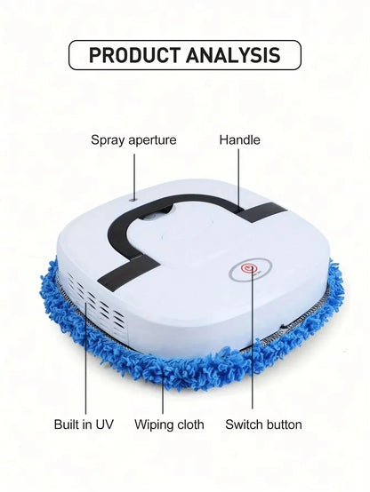 Smart Robot Vacuum & Mop Combo, Self-Charging, USB Rechargeable, Pet Hair Removal,Anti-Crash,Quiet Cleaning for Home & Apartment