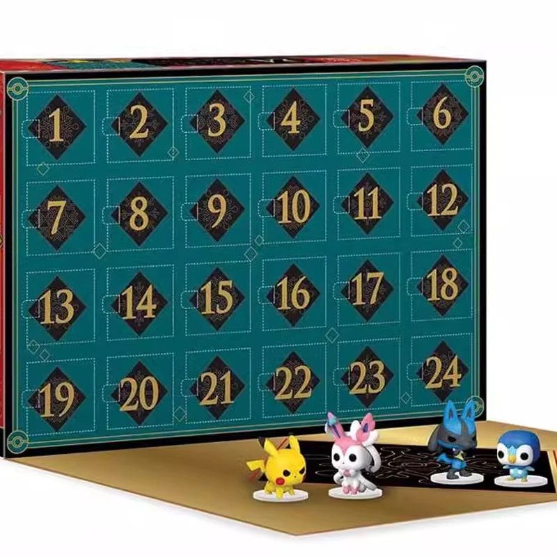Calendário do Advento Pikachu Anime de Natal, Calendário de Contagem Regressiva de 24 Dias, Caixa Surpresa de Desenhos Animados Fofa, Bonecos de Brinquedo, Presentes de Natal Infantis