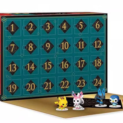 Calendário do Advento Pikachu Anime de Natal, Calendário de Contagem Regressiva de 24 Dias, Caixa Surpresa de Desenhos Animados Fofa, Bonecos de Brinquedo, Presentes de Natal Infantis