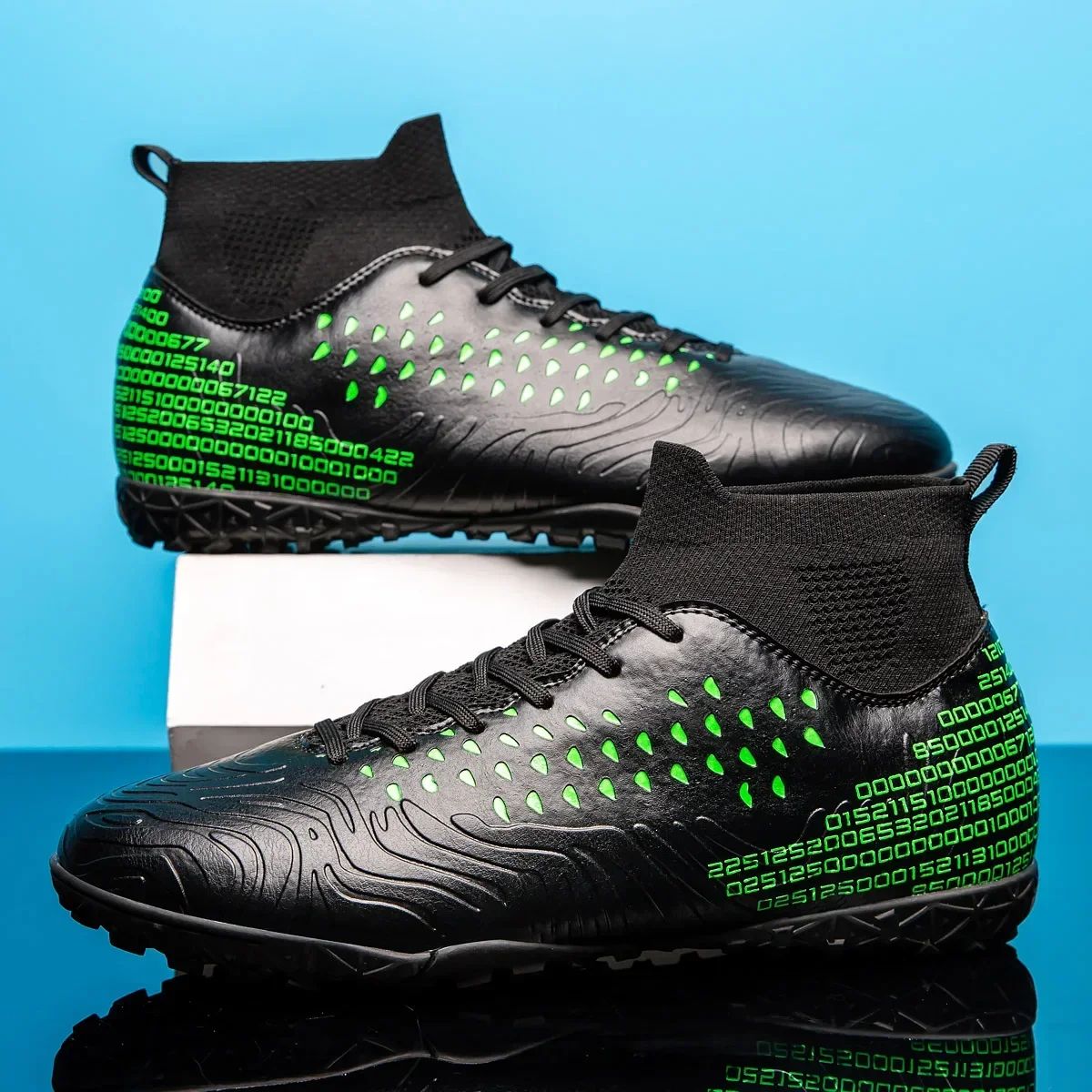 High-top Society Soccer Shoes Football Boots Men Ultra-light Kids Boy Turf Futsal Cleats Children's  Sports Training Footwear