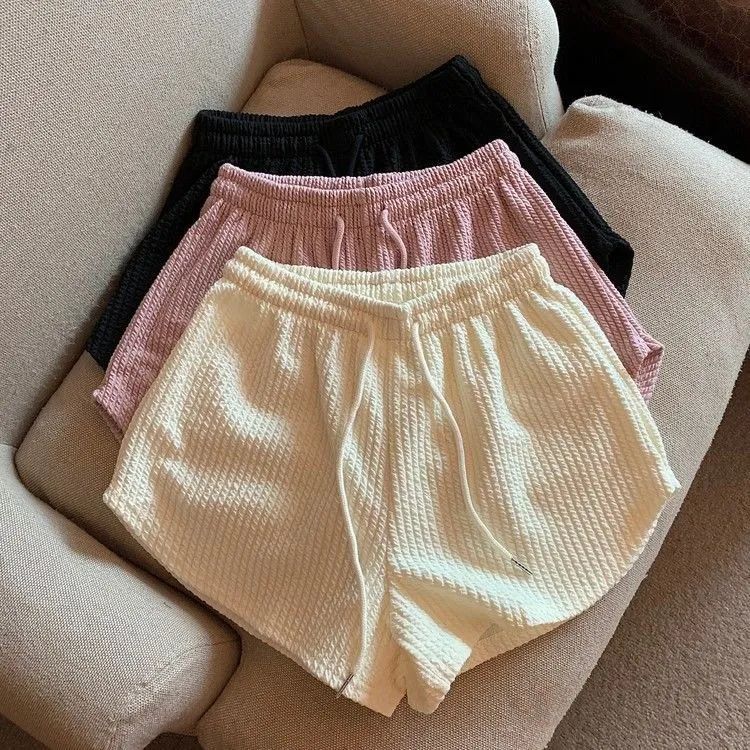 Women Shorts Summer High Elastic Lace Up Drawstring Wide Leg Sweat Short  Shorts for Women  Women Clothing  Womens Shorts