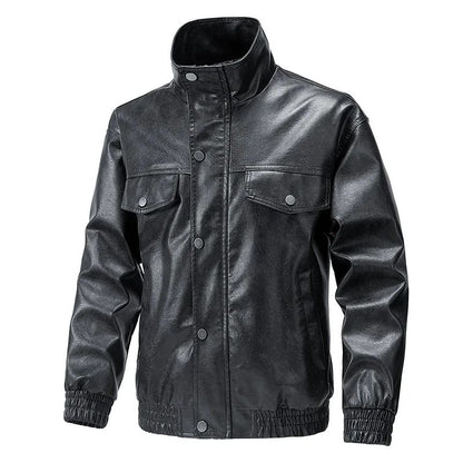 New Retro High Street Versatile Couple Motorcycle Fashionable Breathable Coat Winter Men Handsome Trendy Leather Jacket Comfort
