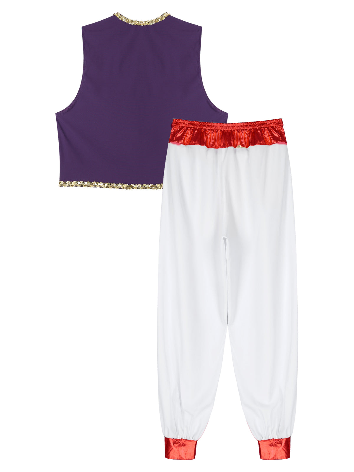 Aladin Costume Men Arabian Prince Cosplay Dress Up Waistcoat Top Harem Pants Suit Halloween Theme Party Carnival Stage Outfits