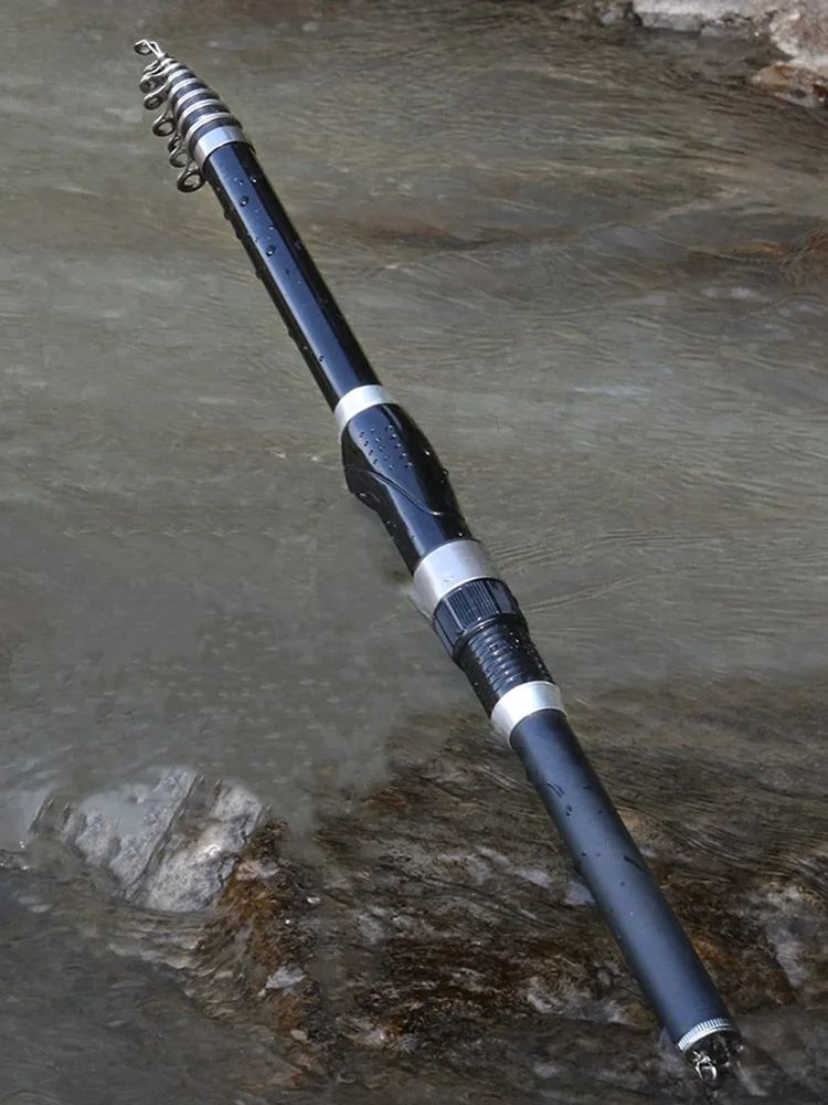Vara de Pesca Telescópica Ultra Durável de Carbono para Spinning e Pesca de Rocha, Carpa, Alimentador 1.5-3.0M, Portátil, Mini Equipamento de Pesca para Viagem