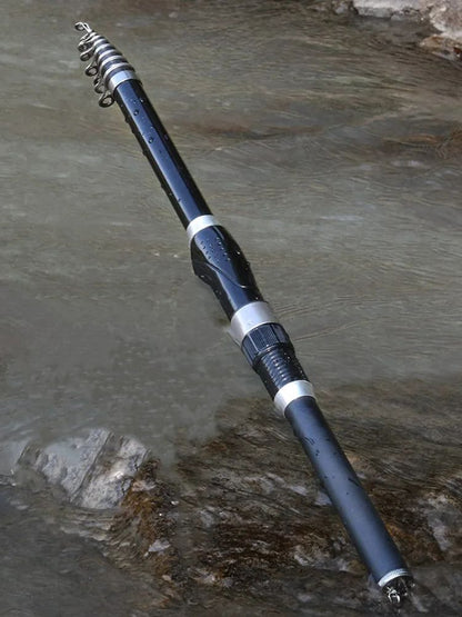 Vara de Pesca Telescópica Ultra Durável de Carbono para Spinning e Pesca de Rocha, Carpa, Alimentador 1.5-3.0M, Portátil, Mini Equipamento de Pesca para Viagem