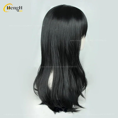 2 Estilos Mitaka Asa Peruca Sintética Anime Longa 65cm Preta Perucas Cosplay Com Adesivo Resistente Ao Calor Cabelo Festa Perucas Unissex + Touca de Peruca
