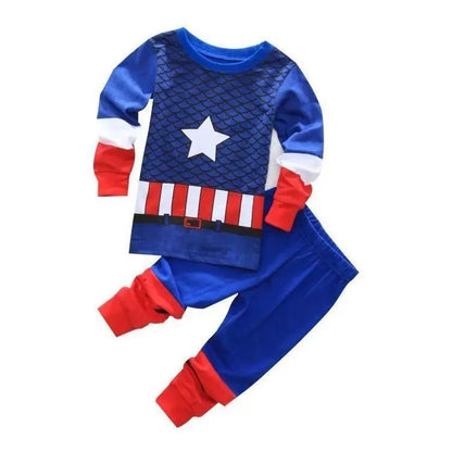 Conjunto de roupa térmica infantil Disney Homem-Aranha Batman Hulk Superman pijama camiseta blusa calça para bebê e criança outono