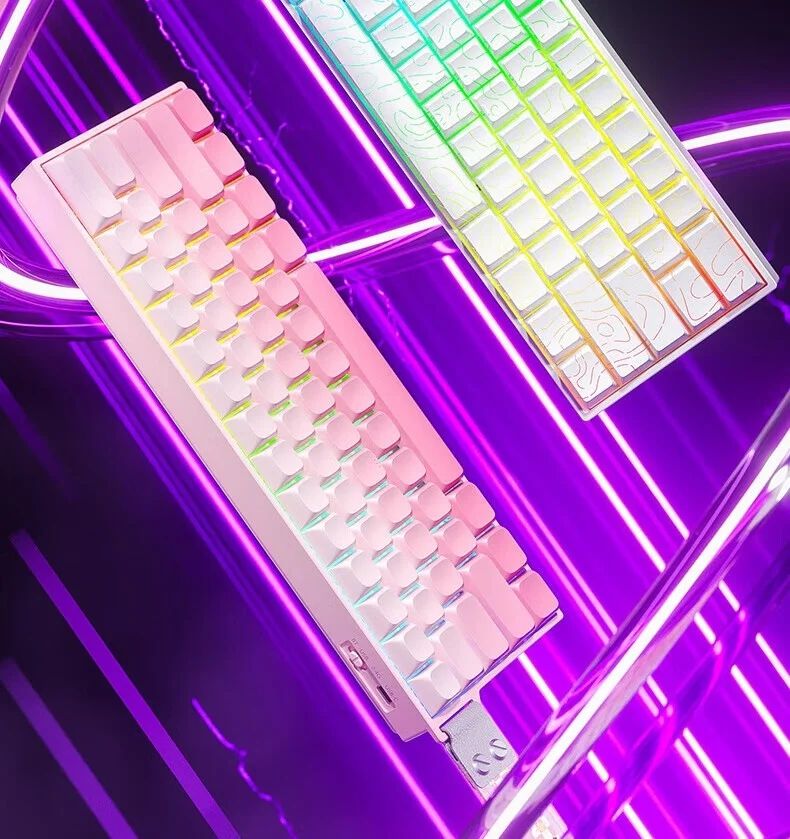 AULA Mini60 HE Magnetic Switch Teclado RGB Tri Mode Sem Fio Teclado Mecânico 8000Hz 0.01mmRT Teclado Gamer Presentes para Gamers