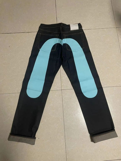 Jeans Women Gothic Y2K Retro Streetwear Black Cargo Punk Vintage Kpop Print Wide Leg Denim Panrts Female Autumn Trousers Pants