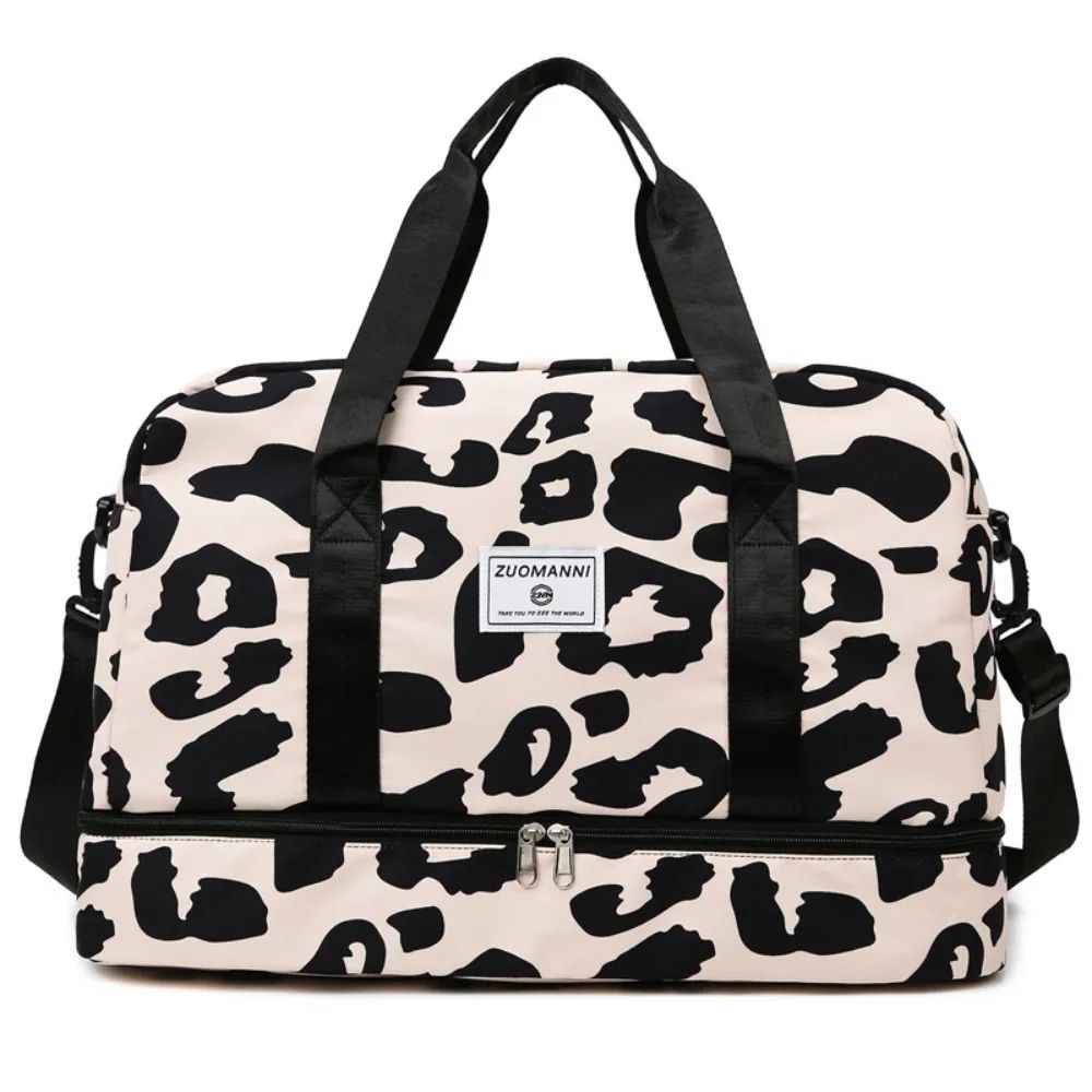 Portable Large Capacity Travel Duffle Bag Nylon with Animal Print Weekender Overnight Bag Waterproof Storage Bag Sports Gym