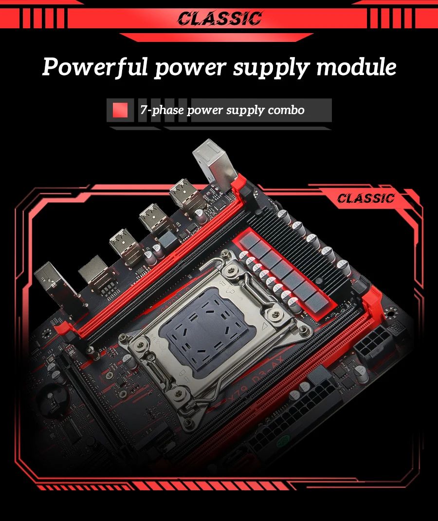 Placa-mãe SOYO X79 Game LGA 2011 Set com CPU E5 2650 V2 16G (8G*2) DDR3 ECC RAM Memória M.2 NOME Componentes de computador Placa principal