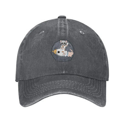 Cute Raccoon in Space Baseball Cap for Men Women Vintage Trucker Hat Hats Dad Caps