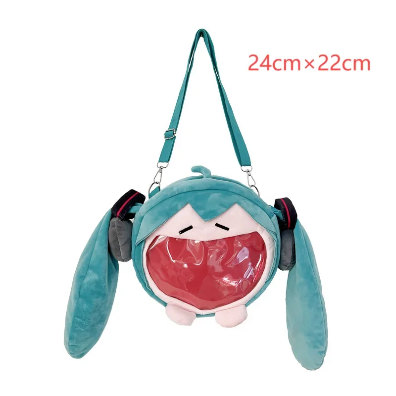 2025 Hatsune Miku Bolsa de Ombro Nova Mochila Bonito Anime Menina Pelúcia Desenho Animado Kawaii Sacola Escolar Bolsa Infantil Presentes Brinquedos