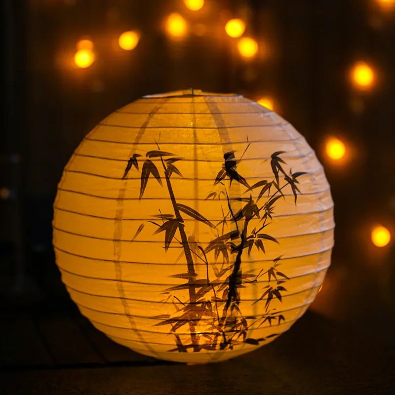 12Inch Printed Flower Round Chinese Paper Lanterns Birthday Wedding Decor Craft DIY Festival Lantern Party Supplies