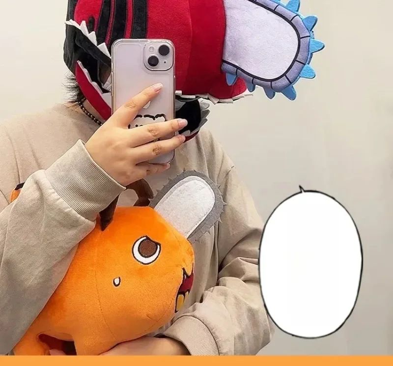 Anime Chainsaw Man Mask Headgear Denji Cosplay Accessories Pochita Caps Half Face Mask Masquerade Halloween Party Custom Prop