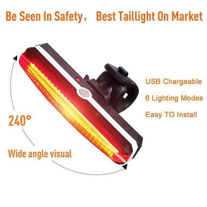 BUCKLOS Bike Light COB Front Rear Bicycle Lights LED Rechargeable Mountain Road Bicycle Lamp MTB Tail Light Cycling Flashlight