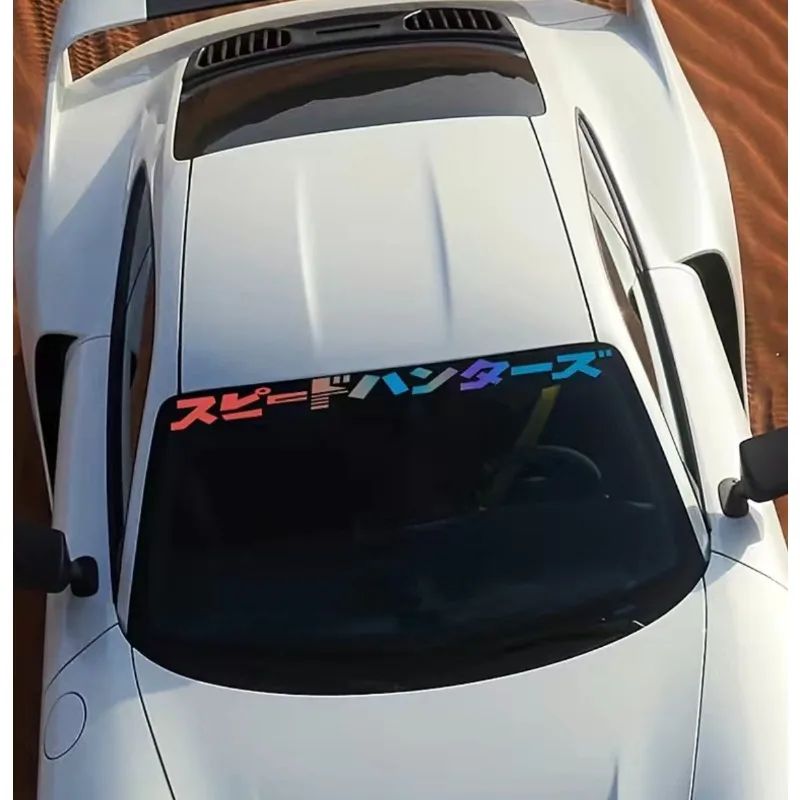 Adesivos de carros JDM para para-brisa dianteiro automotivo, adesivos de corrida de rua, adesivos decorativos de portas de carros estilo japonês para para-brisa traseiro