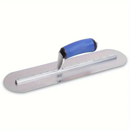 Colher de Pedreiro Redonda com Cabo Plástico de Aço Inoxidável, Espátula para Massa, Desempenadeira para Acabamento de Concreto, Espátula de Construção, Ferramenta Manual