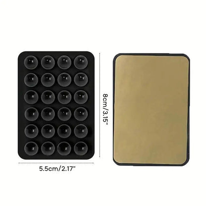 Tapete de Silicone com Sucção para Celular, Suporte de Parede Multifuncional com Ventosa, Quadrado Antiderrapante, Suporte de Celular de Lado Único, Adesivo Traseiro