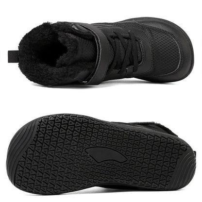 New Children's wide toe barefoot snow boots Little/Big/Kid Wide Toe Minimalist Sneakers Girls waterproof high-top cotton shoes