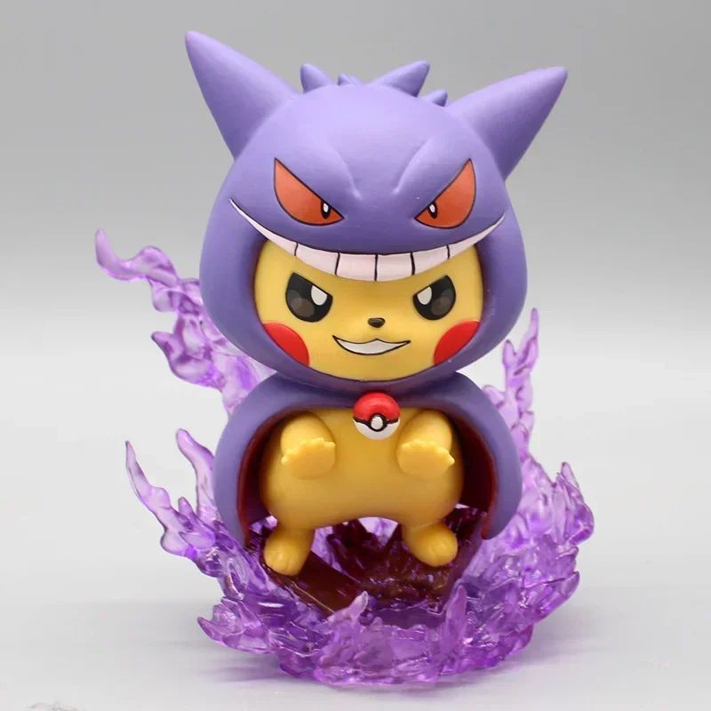 Conjunto de Bonecos Pokémon de 12cm - Pikachu Gengar Charizard Cosplay, Presente de Estátua Colecionável Fofo para Fãs de Anime
