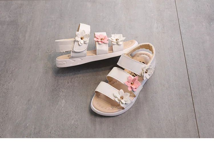 Girls Sandals Gladiator Flowers Sweet Soft Children Beach Shoes Kids Summer Floral Sandals Princess Fashion Cute High Quality