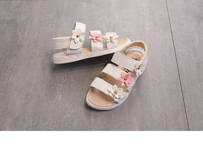 Girls Sandals Gladiator Flowers Sweet Soft Children Beach Shoes Kids Summer Floral Sandals Princess Fashion Cute High Quality