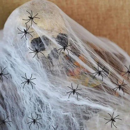 Decoração de Dia das Bruxas com Aranha Que Brilha e Controla o Som, Crânio de Algodão, Propriedade Assustadora, Casa Assombrada, Sala Secreta, Decoração de Pátio