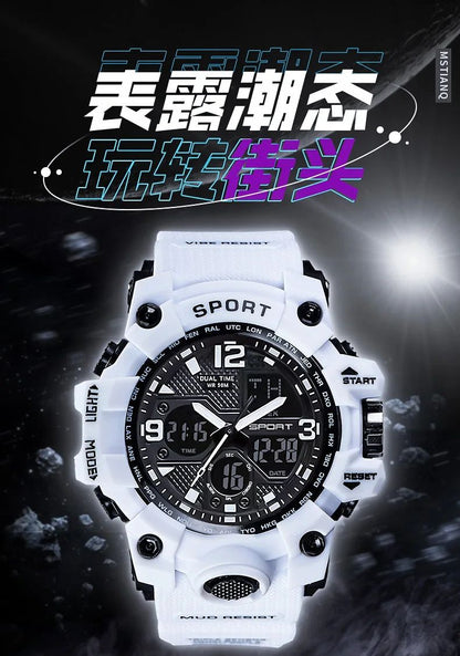 Hot shopping Teenage Men's Junior High School Student Fashion Trend Black Technology Sports Glow Men's Electronic Watch