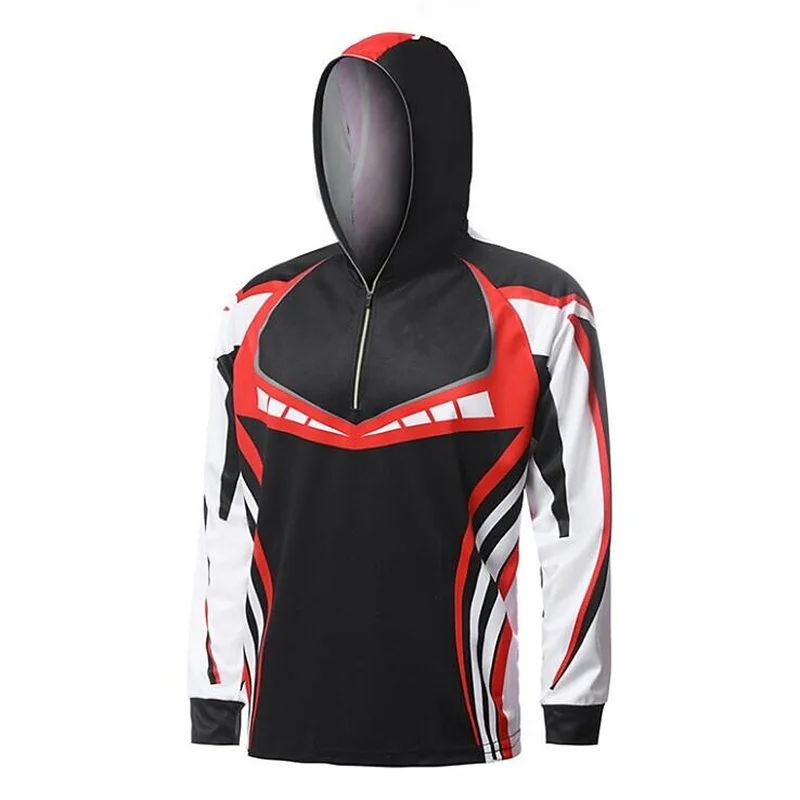 Camisa de Pesca Masculina de Manga Longa Profissional Respirável de Secagem Rápida com Capuz Anti-UV para 2026, Roupas Masculinas de Pesca para Uso Externo, Casaco de Pesca