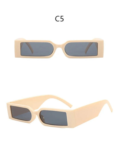 Óculos de Sol Retangulares de Luxo Masculinos Hip Hop Vintage Designer Shades Pretos Pequenos Personalidade UV400