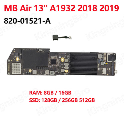 Placa-mãe A1932 Original Para Macbook Air 13" A1932 A2179 A2337 Placa Lógica 820-01521-A 820-01958-A 820-02016-A 2018 2019 2020