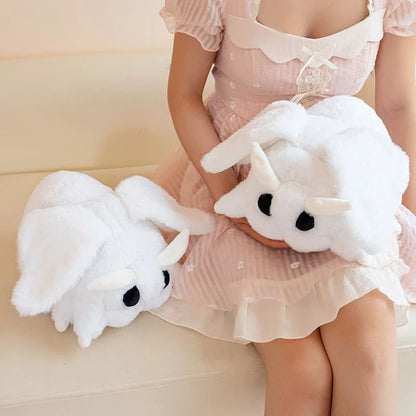 White Moth Plush Pillow Toy Soft Cartoon Moth Plushie Cute Night Butterfly Stuffed Animal Doll Xmas Birthday Gift