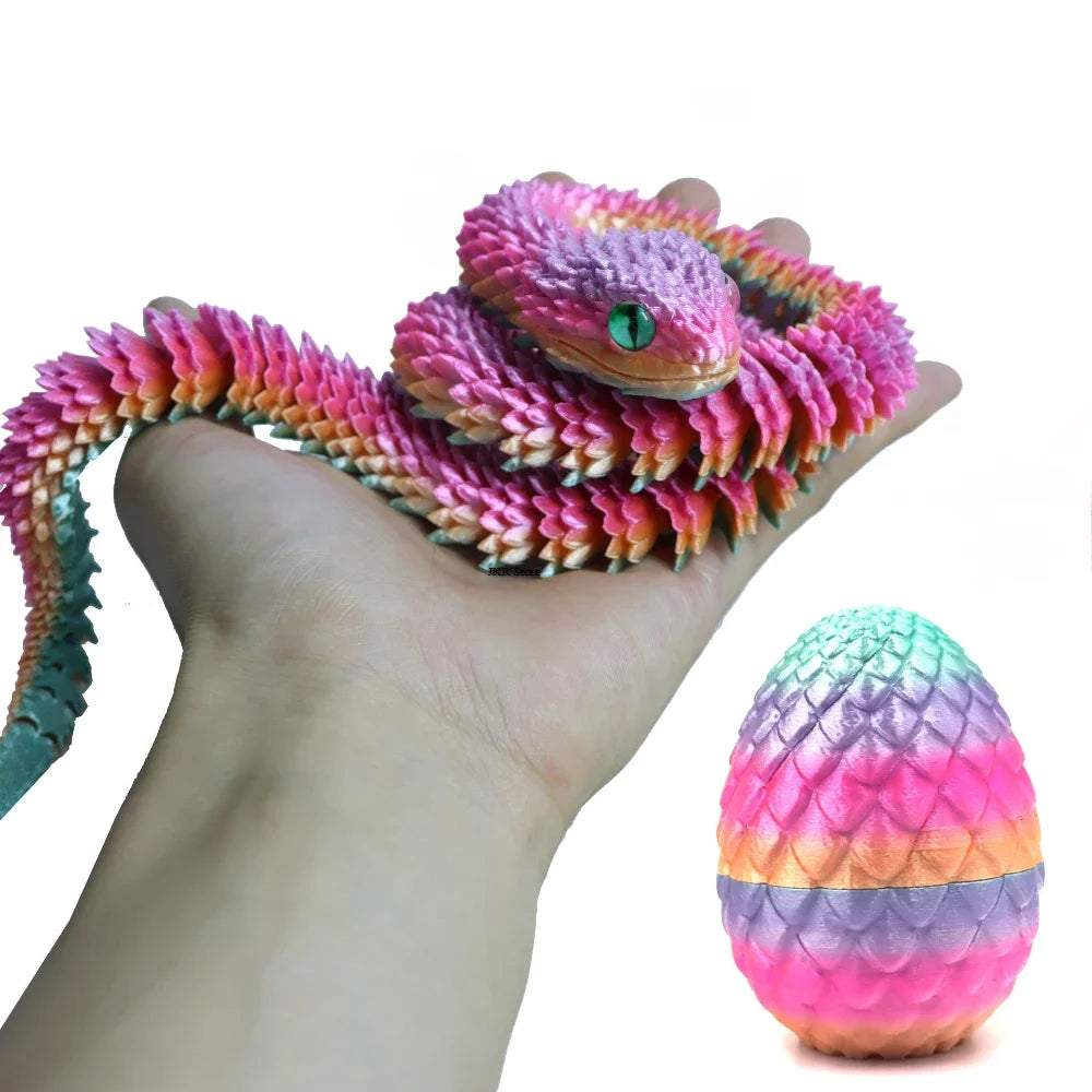 3D Print Cool Snake Dragon Egg Multi-joint Novel Easter Hot Sale Gifts Decompression Children's Toys Desktop Decorations Printed