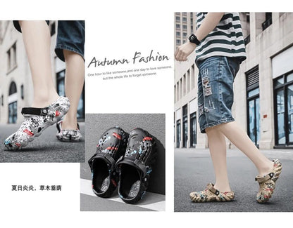 Men'S Breathable Casual Sandals Summer New Soft-Sole Non-Slip Comfort Outdoor Beach Shoes Fashion Youth Dual-Use Sports Slippers