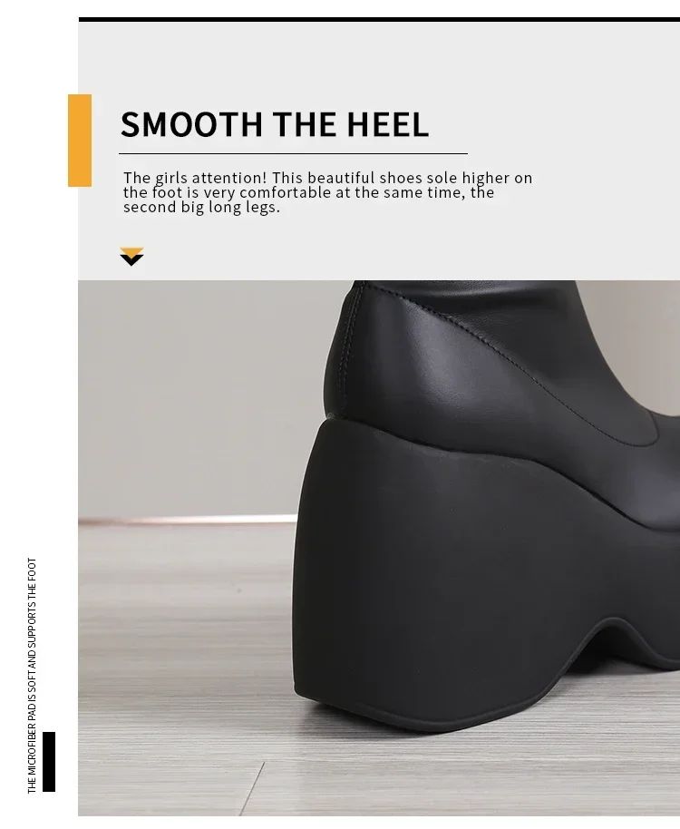 2024 Brand New Gothic Style Sexy Elegant Chunky Platform Women Ankle Boots Big Size 43 Walking Comfy Woman Shoes Platform Shoes