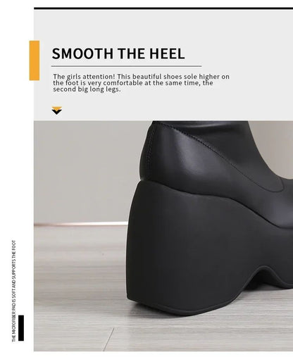 2024 Brand New Gothic Style Sexy Elegant Chunky Platform Women Ankle Boots Big Size 43 Walking Comfy Woman Shoes Platform Shoes