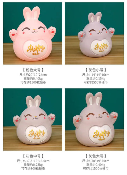 Cartoon Rabbit Piggy Bank Home Living Room Bedroom Ornament Children's Gift Vinyl Anti-fall Piggy Bank Home Accessories