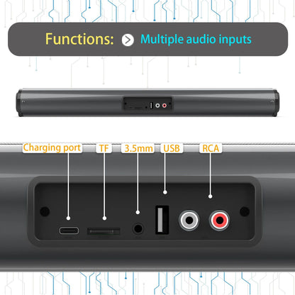 Echo Wall Portable Bluetooth Speaker 3D Stereo Surround Desktop Home TV Computer Outdoor Ultra Power Sound Projector Subwoofer