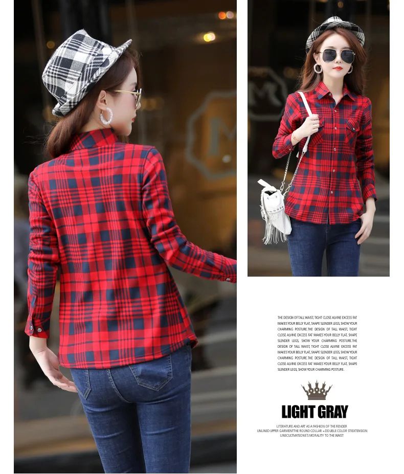 Thickened Fleece Women's Casual Shirt Korean Style All-Match Slim Fit Warm Plaid Elastic Large Size Button down Coat
