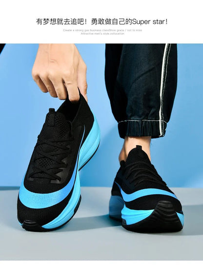 Men Running Shoes Jogging Sneakers Trainer Race Cushioning Outdoor Luxury shoes Mesh Off-road Shoes Breathable Couple Non-Slip