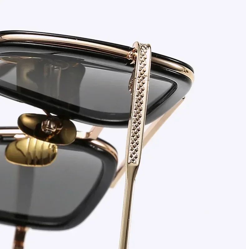 Luxury Steampunk Men Sunglasses Tony Stark Iron Man Sun Glasses Vintage Metal Eyewear Steam Punk Sunglass UV400 Male Gafas