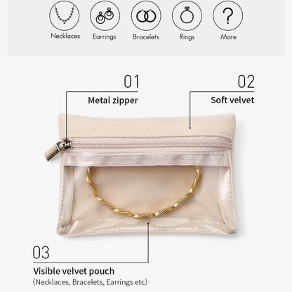 6pcs Small Zipper Bag Storage Bag Exquisite Jewelry Packaging Bag Handy Storage Container for Jewelry Collector