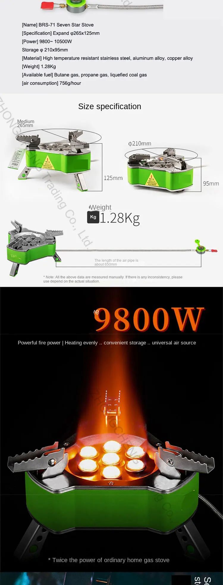 Fogão a Gás Portátil para Acampamento Durável Tipo Tanque, Fogão Elétrico de Sete Estrelas, Fogão de Gás Portátil para Acampamento, Tanque de Gás Butano para Camping, Acampamento ao Ar Livre, Fogão a Gás