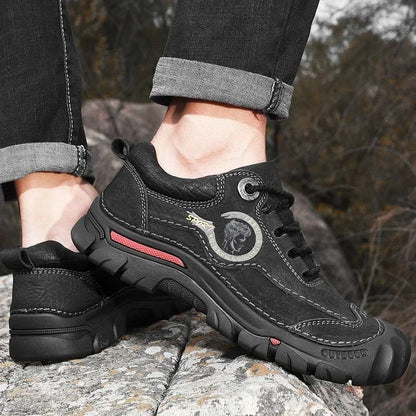 Sapatos Masculinos de Couro Genuíno para Camping, Caminhada, Tênis Esportivo Masculino, Sapatos Casuais de Viagem, Lazer, Caminhada, Escalada