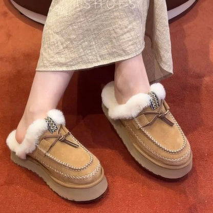 Snow Boots for Women in Winter 2025, New Soft and Comfortable Cotton Boots with Plush Insulation, Northeast Large Cotton Shoes