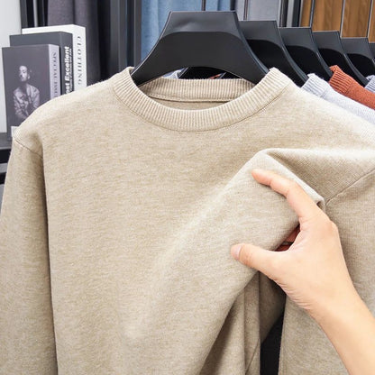 2025 New Men's Casual Sweater Round Neck Long Sleeve Knitted Sweater Diamond Pattern Fashion Versatile Top