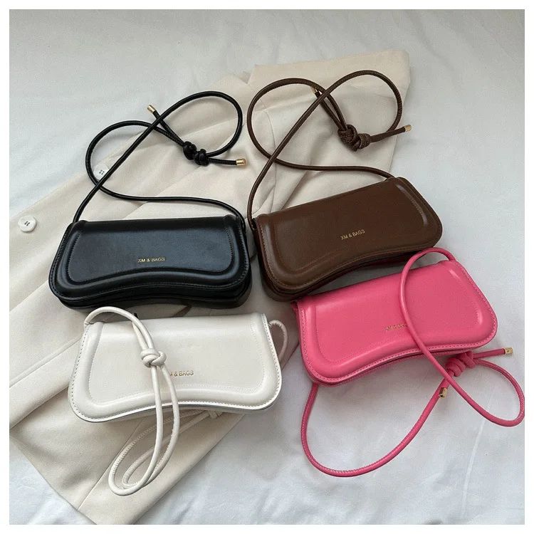 Ladies Shoulder Crossbody Bags PU Leather Women Underarm Bags Solid Color Small Top-handle Bags Purse Female Daily Handbags