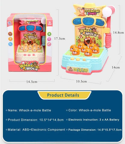 Console de Jogos Iluminador para Bebês de 2024, Brinquedo Elétrico de Bate-toupeira com Música Interativa para Educação Infantil