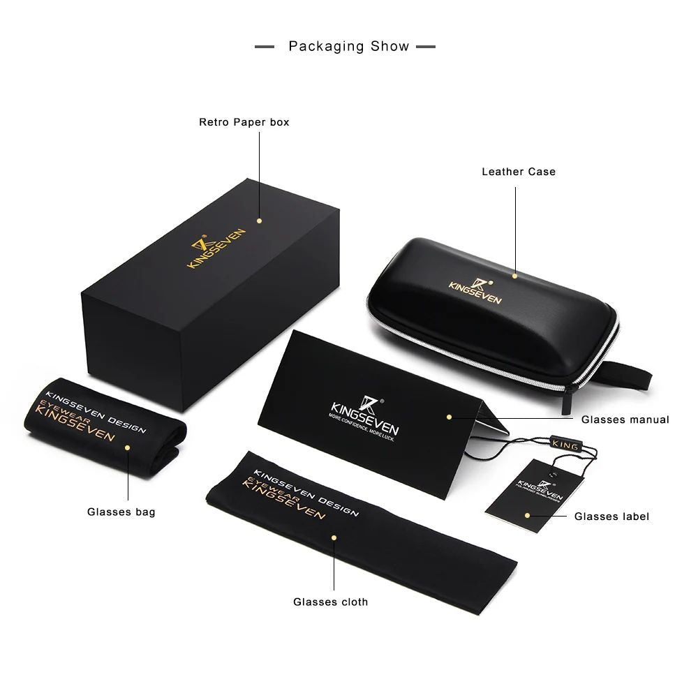 KINGSEVEN Trend Luxury Cat Eye Women's Glasses Polarized Sunglasses UV400 Lens for Lady Travel Eyewear